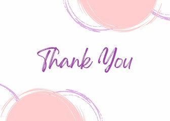 thank you card design with abstract brushes circle