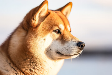 Wall Mural - Akita Inu in studio setting against white backdrop, showcasing their playful and charming personalities in professional photoshoot.