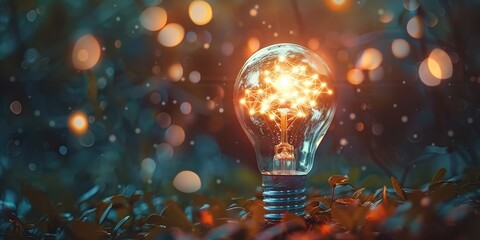 Wall Mural - a conceptual image showcasing a light bulb as a metaphor for a creative and innovative idea,