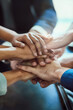 © peopleimages.com - Business people, hands and stack together in office for collaboration on team project, problem solving and solidarity. Group, corporate and diversity for encouragement, synergy and support for work.