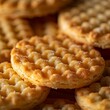 © Absent Satu - Macro food shot on the texture of biscuits. Copy space area for text. Background, banner, template, events card.