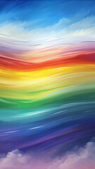 Wall Mural - Vibrant streaks of color transition smoothly to create a rainbow spectrum