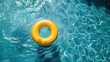 © Vasiliy - Inflatable ring in swimming pool, top view. Banner for design
