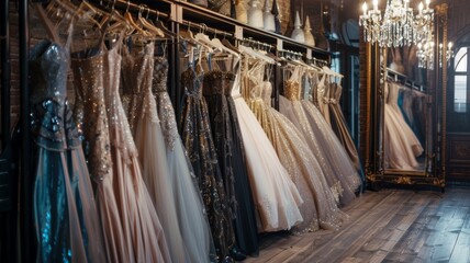 Wall Mural - A store with a lot of dresses on display