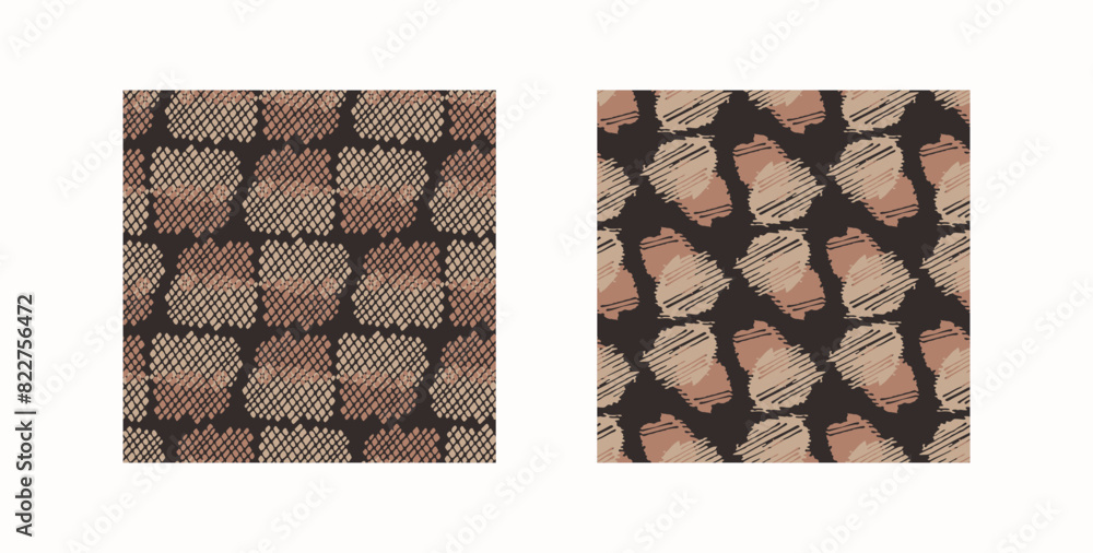 Shape Handwork Tribal ethnic camouflage abstract pattern set design in fall color ...