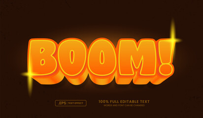 Wall Mural - editable text effect, boom cartoon style