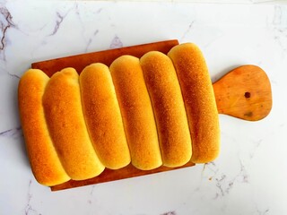 sourdogh bread on a wooden tray