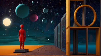 Wall Mural - abstract background inspired by the concept of parallel universe