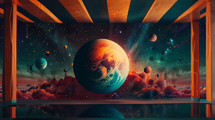 Wall Mural - abstract background inspired by the concept of parallel universe