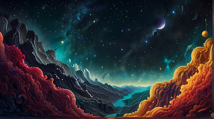 Wall Mural - abstract background inspired by the concept of parallel universe