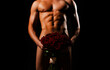 © Volodymyr - Sexy gay body. Male sex. Gay with a naked nude torso and hiding penis. Sexy muscle gay showing male genital. Sexy valentines day. Hot gay. Sexy valentine. Hiding penis with hand.