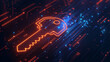 © TK - Studio - A key is shown in a computer circuit board with a blue background