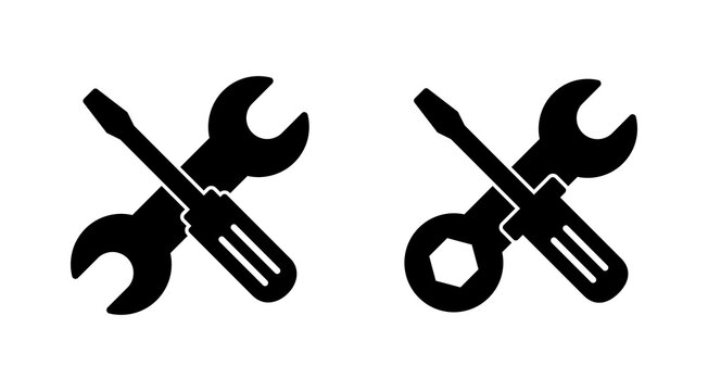 Repair tools icon set. tool icon vector. setting icon vector. Wrench and screwdriver. support, Service