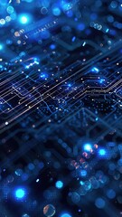 Blue techno glowing lines energy background