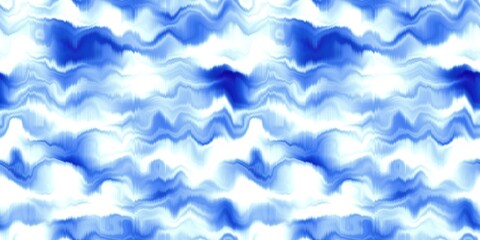 Wall Mural - Water blur degrade alcohol ink border background. Seamless liquid flow stripe effect. Distorted tie dye wash variegated fluid blend. Repeat ombre pattern for sea, ocean, nautical maritime backdrop