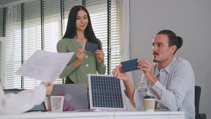 Wall Mural - Group of young businessman and businesswoman working in the office. 