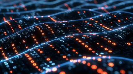 Wall Mural - abstract technology background digital data tech wallpaper, business backdrop