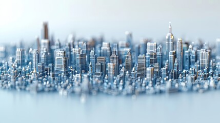 Wall Mural - a cityscape of a large city with many buildings