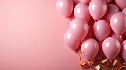 Wall Mural - pink balloons on a pink background for banner or poster design
