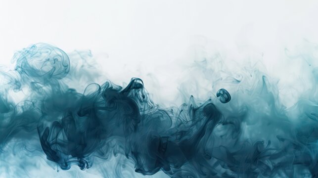 wallpaper with a blurred gradient in teal and petrol blue shades, in the style of liquid paint on a white background