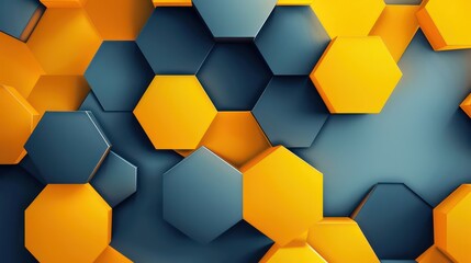 wallpaper abstract illustration hexagons with yellow and dark oranges , light blue