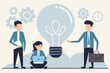 © OzanID - Flat design business vector illustration concept of teamwork and brainstorming