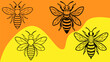 © sampel - set of bee line drawings in vector design