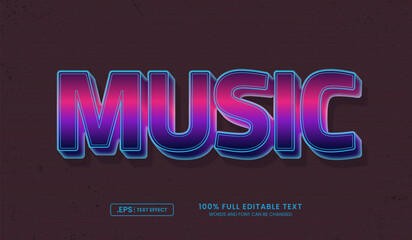 Wall Mural - vector design editable text effect, music text effect