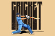 © himmahdesigns - cricket athlete player illustration design vector
