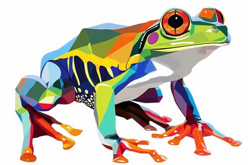 Wall Mural - wpap pop art. illustration of a frog
