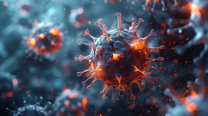 3d abstract virus close up background