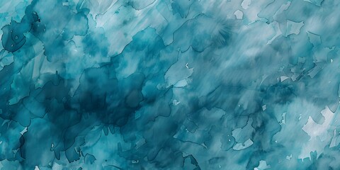 Wall Mural - Abstract teal watercolor background with grunge texture