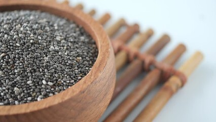 Canvas Print - close up of chia seed in a container ,
