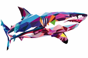 Wall Mural - wpap pop art. illustration of a shark