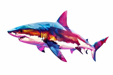 Wall Mural - wpap pop art. illustration of a shark