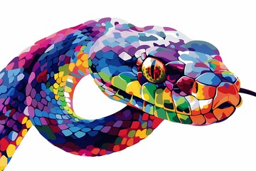 Wall Mural - wpap pop art. illustration of a snake