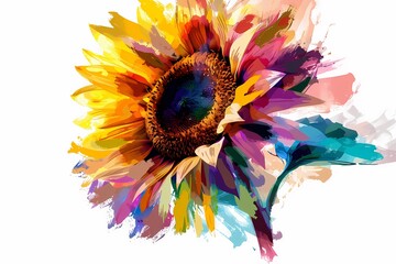 wpap pop art. sunflower illustration