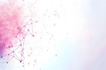 abstract vector network with dots in pink, purple, blue on white