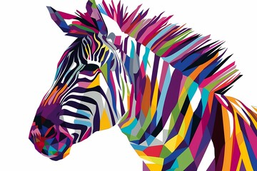 Wall Mural - wpap pop art. illustration of a zebra
