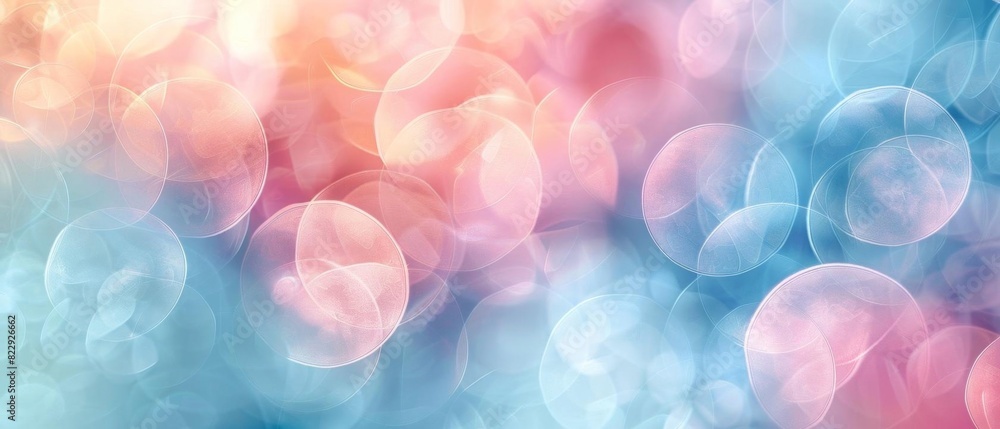 Create a seamless looping animated background. Pastel colored bubbles ...
