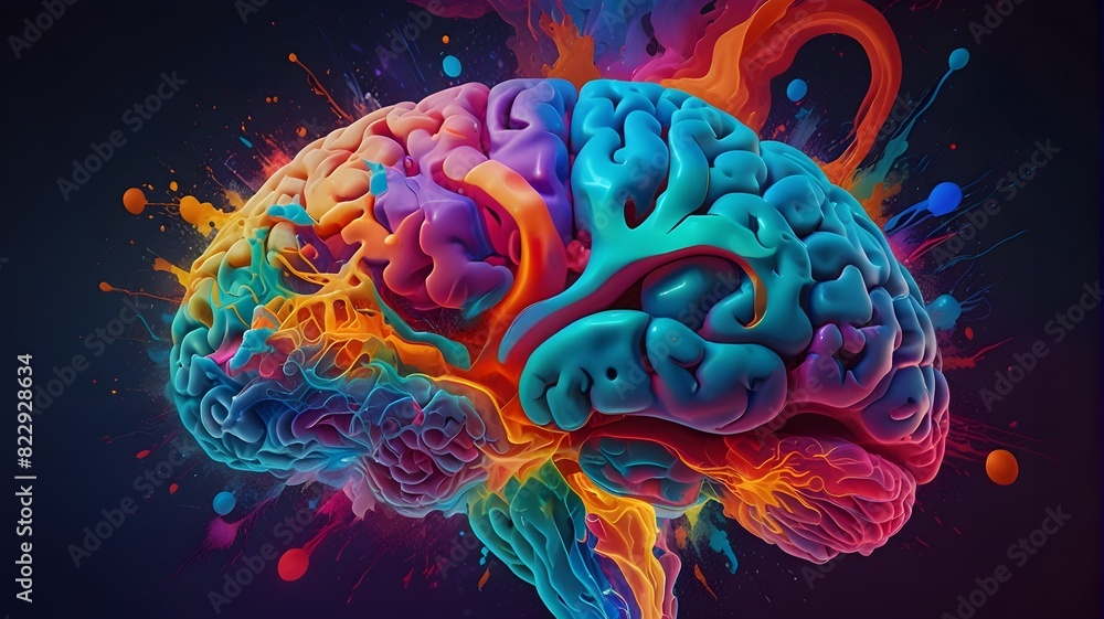 Dynamic Visualization of a Human Brain with Radiant Colors Illustrating ...