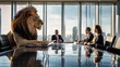 © patungkead - Lion in a Business Meeting with Entrepreneurs