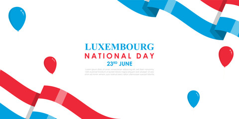 Wall Mural - Vector illustration of Luxembourgish National Day 23 June social media feed template