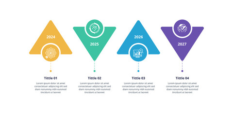 Wall Mural - Infographic design 4 steps point or option with icons. Infographic business concept Can be used for info graphics, flow charts, presentations, web sites, banners.