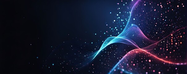 Digital background for advanced technological operations, neural networks, AI, data transmission, encryption, digital archives, audio and visual representations, scientific research and etc
