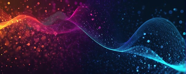 Digital background for advanced technological operations, neural networks, AI, data transmission, encryption, digital archives, audio and visual representations, scientific research and etc