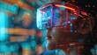 © NeeArtwork - Futuristic classroom, students using AR glasses, holographic educational displays, bright and modern, hightech gadgets, innovation in education, digital art
