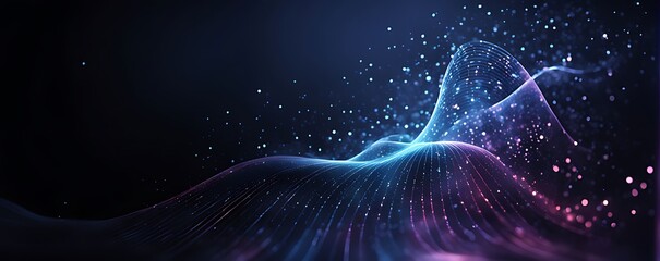 Digital background for advanced technological operations, neural networks, AI, data transmission, encryption, digital archives, audio and visual representations, scientific research and etc