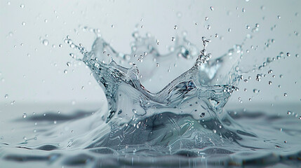 Canvas Print - Close-up of a water splash in motion with droplets flying in the air