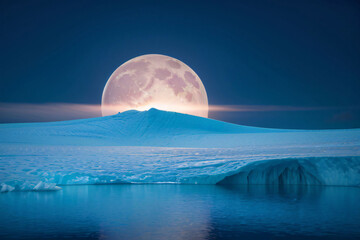 Wall Mural - moon over ice